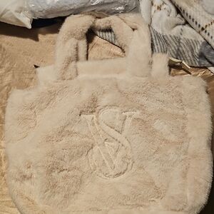 Victoria's Secret Beige Faux Fur Tote